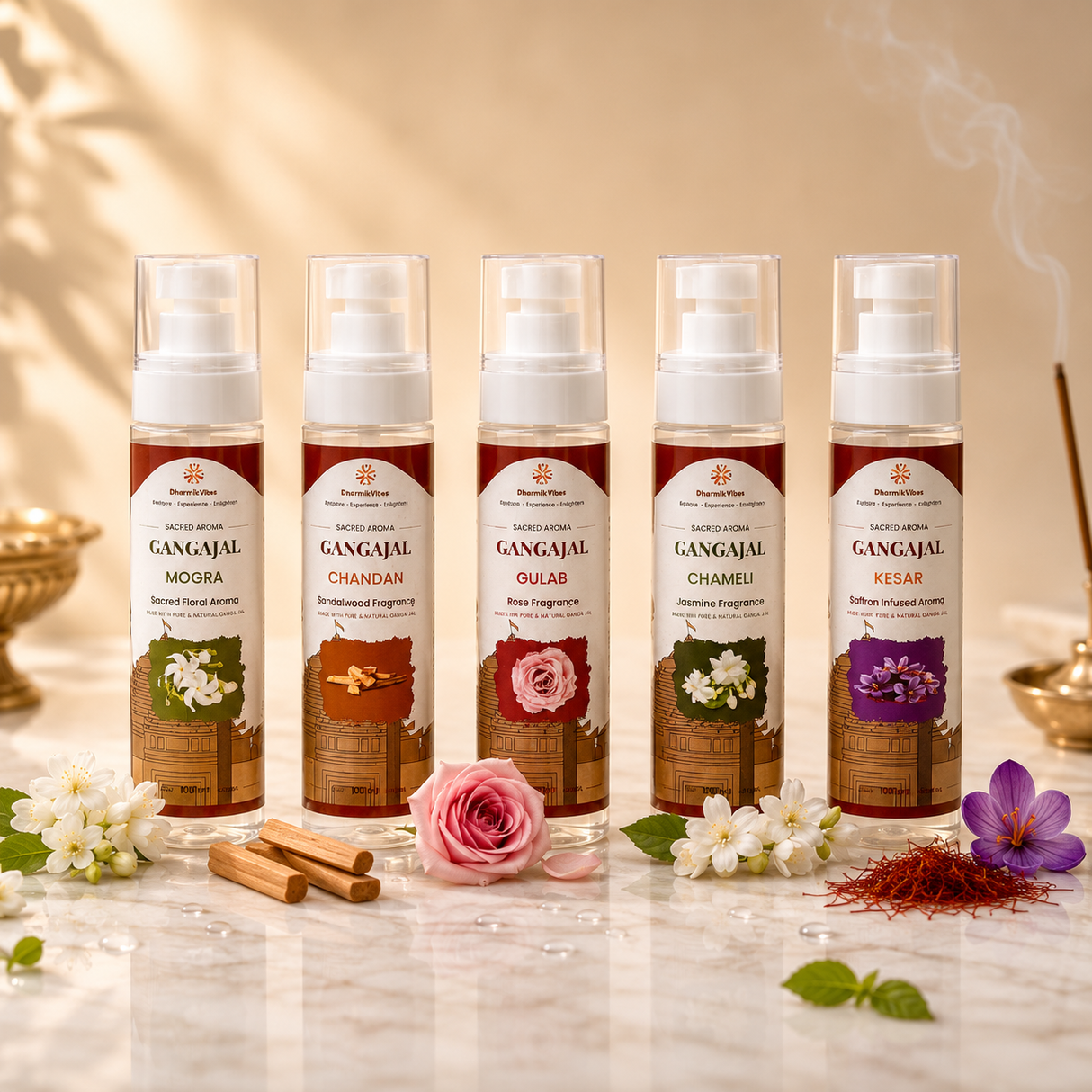 Sacred Aroma Gangajal- Set of 5 Divine fragrances