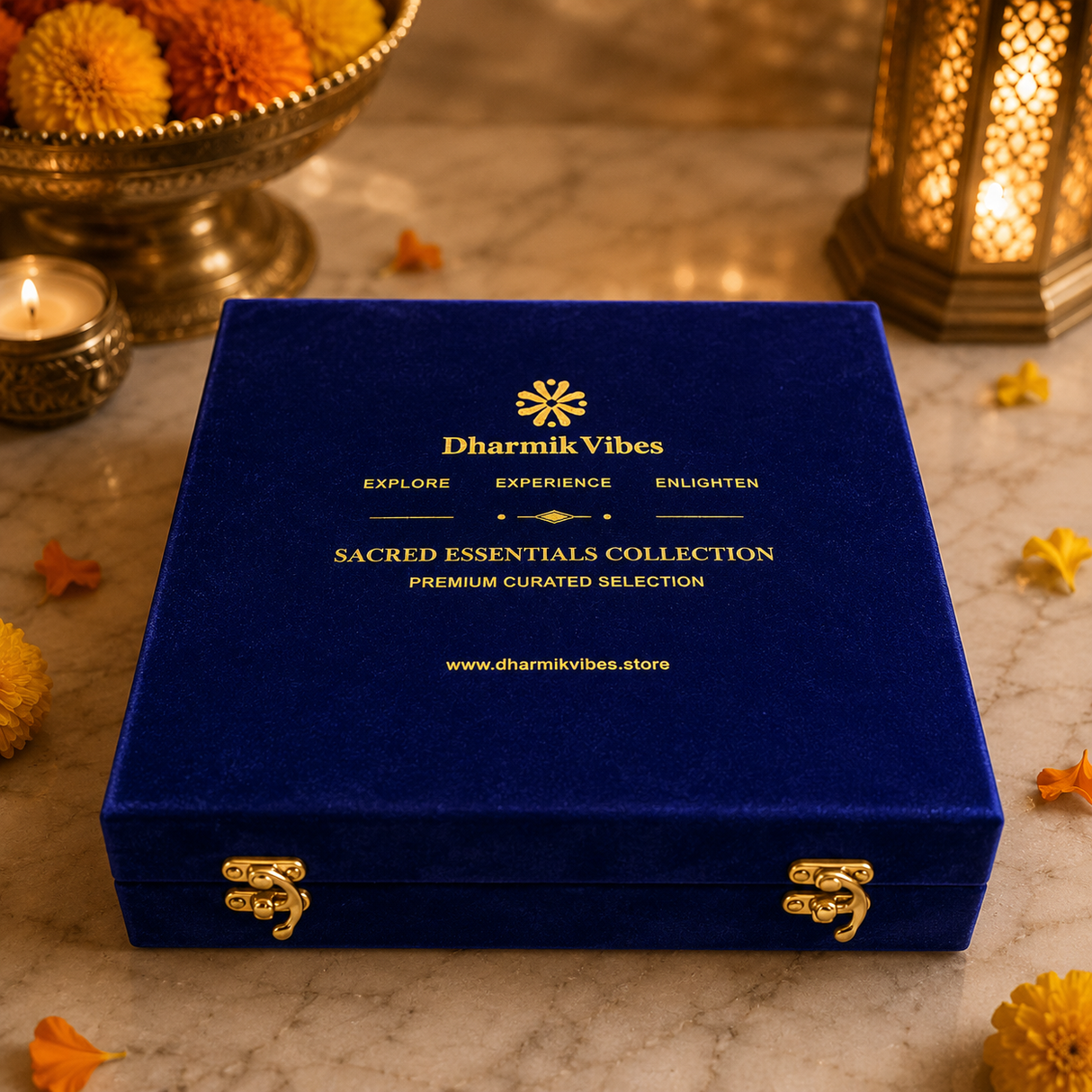 Elegant German Finish 10-Inch Pooja Gift Set | Silver-Gold 7-Piece Devotional Collection
