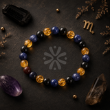 Scorpio Zodiac Crystal Bracelet | Sodalite, Citrine & Bloodstone | DharmikVibes