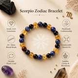 Scorpio Zodiac Crystal Bracelet | Sodalite, Citrine & Bloodstone | DharmikVibes