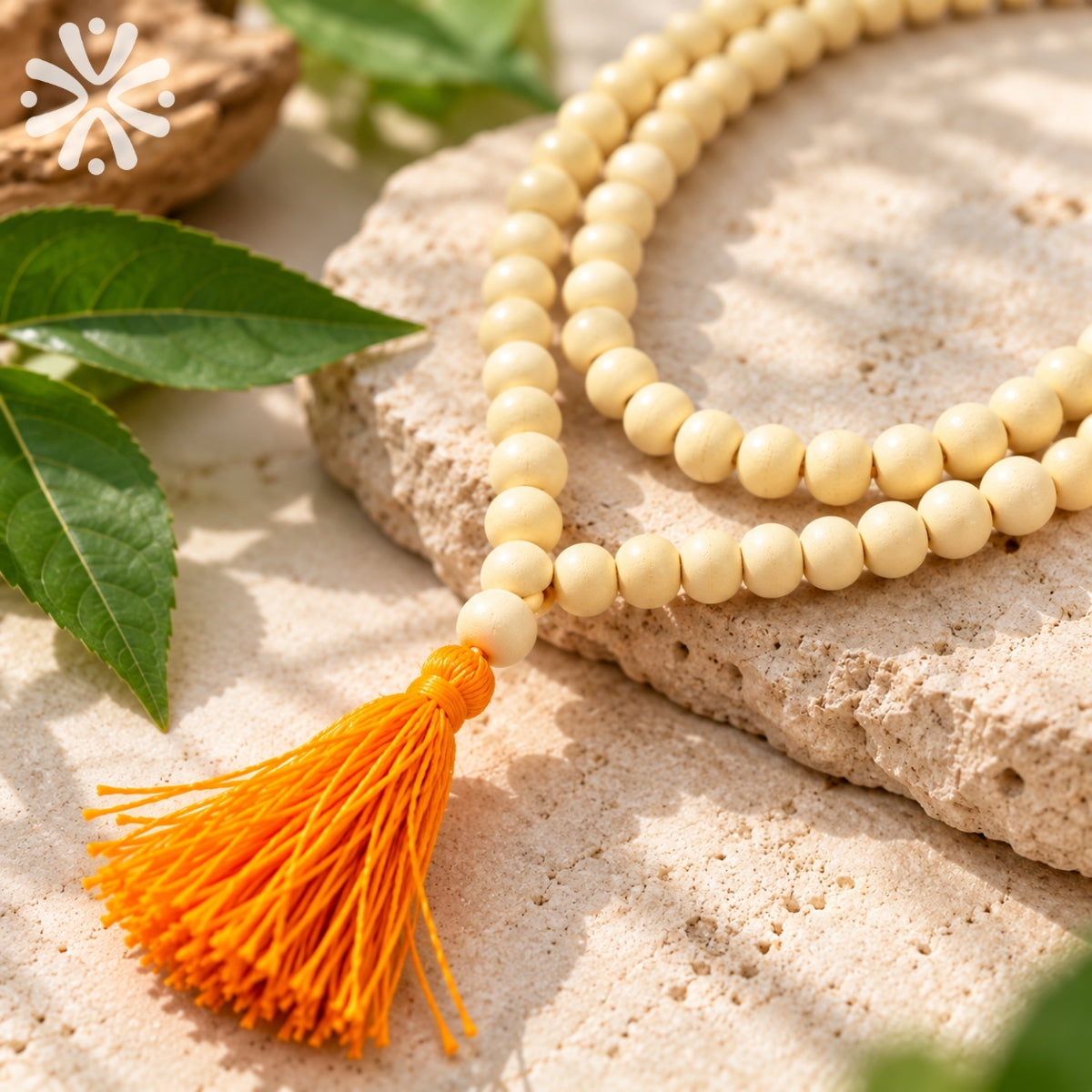 Bel Wood Jaap Mala (Bilva Mala) – Natural Belpatra Wood 108 Beads