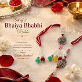 Elegant Bhaiya Bhabhi Rakhi Set (Set of 2) | Premium Raksha Bandhan Collection