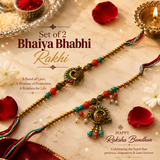 Premium Bhaiya Bhabhi Rakhi Set (Set of 2)