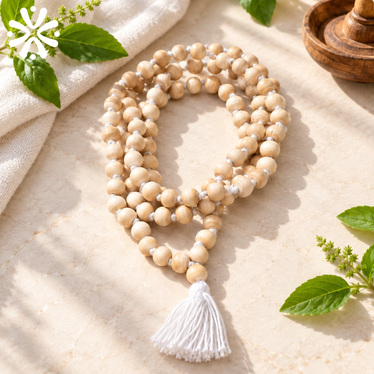 Premium Tulsi Jaap Mala 108 Beads | Tulsi Japa Mala | DharmikVibes