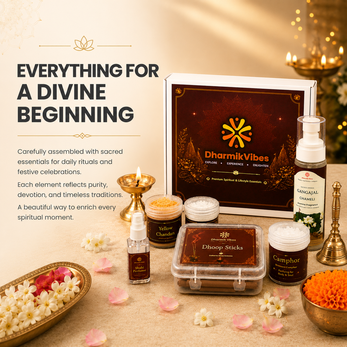Dharmik Vibes Divine Puja Essentials Box
